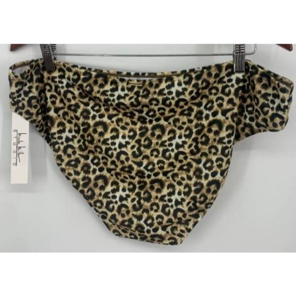 Nicole Miller Tier Tankini Swimsuit Women Plus Size 1X Cheetah Brown NWT New B88 - Picture 6 of 12